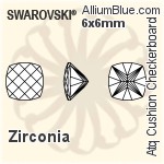 スワロフスキー Zirconia Antique Cushion Checkerboard カット (SGACCC) 3x3mm - Zirconia