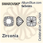 スワロフスキー Zirconia Celebration Cushion 125 Facets カット (SGCC125F) 6x6mm - Zirconia