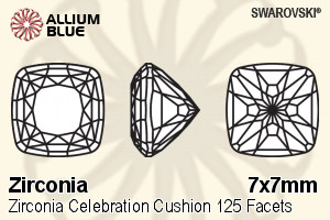 スワロフスキー Zirconia Celebration Cushion 125 Facets カット (SGCC125F) 7x7mm - Zirconia