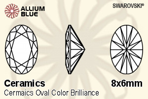 施華洛世奇 陶瓷 橢圓形 顏色 Brilliance 切工 (SGCOVCBC) 8x6mm - 陶瓷