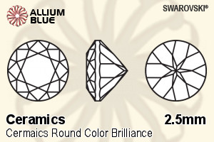 SWAROVSKI GEMS Swarovski Ceramics Round Colored Brilliance Peridot Green 2.50MM normal +/- FQ 0.500