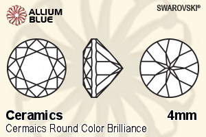 施華洛世奇 陶瓷 圓形 顏色 Brilliance 切工 (SGCRDCBC) 4mm - 陶瓷