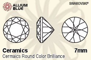 SWAROVSKI GEMS Swarovski Ceramics Round Colored Brilliance Black 7.00MM normal +/- FQ 0.035