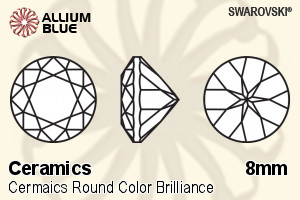 施華洛世奇 陶瓷 圓形 顏色 Brilliance 切工 (SGCRDCBC) 8mm - 陶瓷