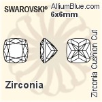 施華洛世奇 Zirconia Cushion Princess 切工 (SGCUSC) 4x4mm - Zirconia
