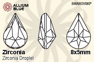 スワロフスキー Zirconia Droplet カット (SGDPLT) 8x5mm - Zirconia