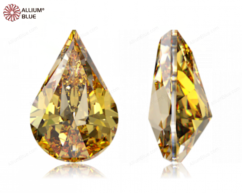 SWAROVSKI GEMS Cubic Zirconia Pear Droplet Orangy Yellow 6.00x4.00MM normal +/- FQ 0.070