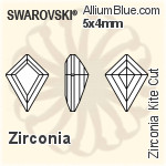 スワロフスキー Zirconia Kite カット (SGKITE) 7.5x4.25mm - Zirconia
