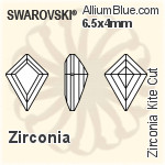 スワロフスキー Zirconia Kite カット (SGKITE) 4x3mm - Zirconia