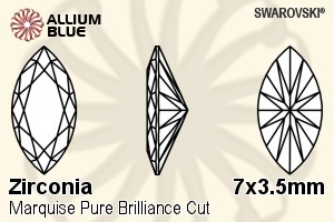SWAROVSKI GEMS Cubic Zirconia Marquise Pure Brilliance Amber 7.00x3.50MM normal +/- FQ 0.060
