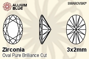 SWAROVSKI GEMS Cubic Zirconia Oval Pure Brilliance Fancy Green 3.00x2.00MM normal +/- FQ 0.100