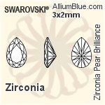 スワロフスキー Zirconia Pear Pure Brilliance カット (SGPDPBC) 7x5mm - Zirconia