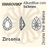 スワロフスキー Zirconia Marquise Pure Brilliance カット (SGMDPBC) 3x1.5mm - Zirconia