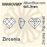 スワロフスキー Zirconia Pop Heart カット (SGPHRT) 4x3.5mm - Zirconia
