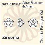 Swarovski Zirconia Pentagon Star Cut (SGPTGC) 5x5mm - Zirconia
