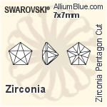 Swarovski Zirconia Pentagon Star Cut (SGPTGC) 3x3mm - Zirconia