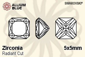 SWAROVSKI GEMS Cubic Zirconia Octagon Radiant White 5.00x5.00MM normal +/- FQ 0.060