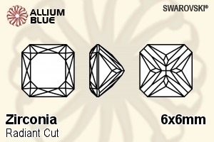 SWAROVSKI GEMS Cubic Zirconia Octagon Radiant White 6.00x6.00MM normal +/- FQ 0.035