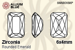 SWAROVSKI GEMS Cubic Zirconia Emerald Round White 6.00x4.00MM normal +/- FQ 0.070