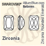 Swarovski Zirconia Rounded Emerald Cut (SGRDEM) 6x4mm - Zirconia