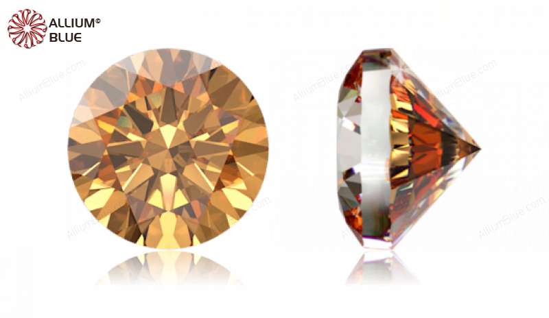 SWAROVSKI GEMS Cubic Zirconia Round Pure Brilliance Amber 8.00MM normal +/- FQ 0.035