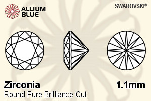 SWAROVSKI GEMS Cubic Zirconia Round Pure Brilliance Mint Green 1.10MM normal +/- FQ 1.000