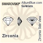 スワロフスキー Zirconia Side View カット (SGSDVC) 7.5x6mm - Zirconia