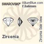 スワロフスキー Zirconia Side View カット (SGSDVC) 6.25x5mm - Zirconia