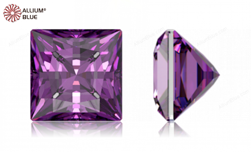SWAROVSKI GEMS Cubic Zirconia Square Princess PB Fancy Purple 2.00MM normal +/- FQ 0.200