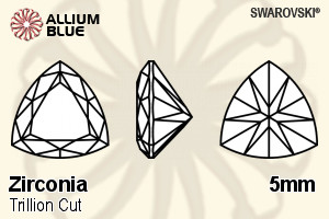 SWAROVSKI GEMS Cubic Zirconia Triangle Trillion White 5.00MM normal +/- FQ 0.080