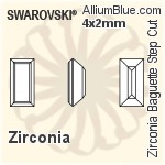 Swarovski Zirconia Baguette Step Cut (SGZBSC) 3x2mm - Zirconia