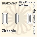 施華洛世奇 Zirconia 長方 Step 切工 (SGZBSC) 3x2mm - Zirconia