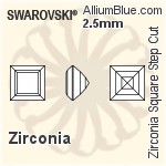 施华洛世奇 Zirconia 正方形 Step 切工 (SGZSSC) 3mm - Zirconia