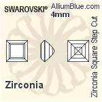 スワロフスキー Zirconia Square Step カット (SGZSSC) 2.5mm - Zirconia