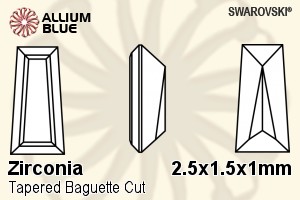 Swarovski Zirconia Tapered Baguette Step Cut (SGZTBC) 2.5x1.5x1mm - Zirconia