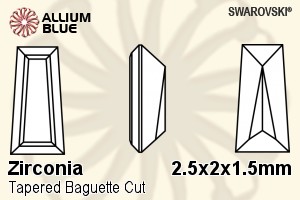 SWAROVSKI GEMS Cubic Zirconia Tapered Baguette Step White 2.50x2.00x1.50MM normal +/- FQ 0.200