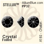 スワロフスキー STELLUX チャトン (A193) PP32 - クリスタル ゴールドフォイル