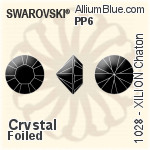 施華洛世奇XILION施亮鑽石形尖底石 (1028) PP12 - 透明白色 白金水銀底