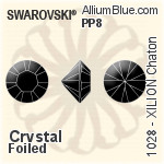 施華洛世奇XILION施亮鑽石形尖底石 (1028) PP8 - 透明白色 白金水銀底