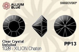 施华洛世奇XILION施亮钻石形尖底石 (1028) PP13 - 透明白色 无水银底