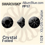 施華洛世奇 Oval (TC) 花式石 (4130/2) 10x8mm - Clear Crystal With Green Gold Foiling