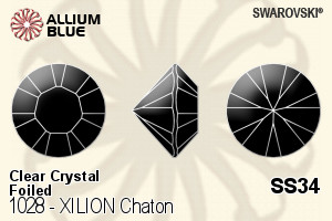 Swarovski XILION Chaton (1028) SS34 - Clear Crystal With Platinum Foiling