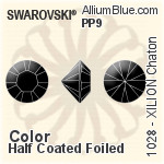スワロフスキー XILION チャトン (1028) PP9 - カラー（ハーフ　コーティング） 裏面プラチナフォイル