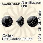 スワロフスキー XILION チャトン (1028) PP8 - カラー（ハーフ　コーティング） 裏面プラチナフォイル