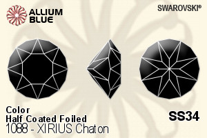 施华洛世奇XIRIUS施悦钻石形尖底石 (1088) SS34 - 颜色（半涂层） 白金水银底