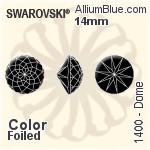 Swarovski Dome (1400) 18mm - Clear Crystal With Platinum Foiling