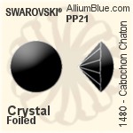 スワロフスキー カボション チャトン (1480) PP21 - カラー（ハーフ　コーティング） 裏面プラチナフォイル