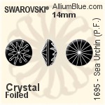 Swarovski Sea Urchin (Partly Frosted) (1695) 14mm - Crystal Effect Unfoiled