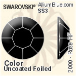 スワロフスキー Rose ラインストーン ホットフィックス (2000) SS3 - クリスタル エフェクト 裏面シルバーフォイル