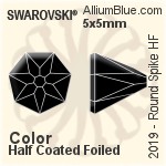 施華洛世奇 圓形 Spike 熨底平底石 (2019) 5x5mm - 顏色（半塗層） 鋁質水銀底
